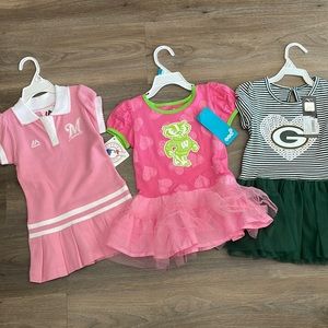 24 month 2T lot Green Bay Packers Wisconsin Badgers Milwaukee Brewers dresses